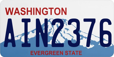 WA license plate AIN2376