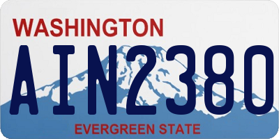 WA license plate AIN2380