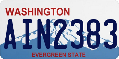 WA license plate AIN2383
