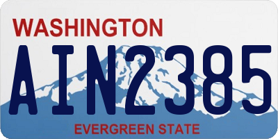WA license plate AIN2385