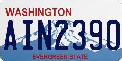 WA license plate AIN2390