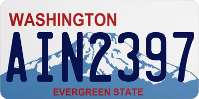 WA license plate AIN2397
