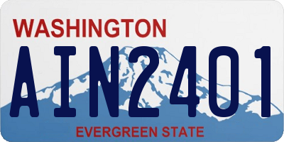 WA license plate AIN2401