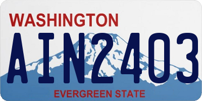 WA license plate AIN2403