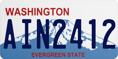 WA license plate AIN2412