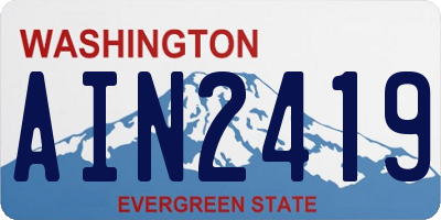 WA license plate AIN2419