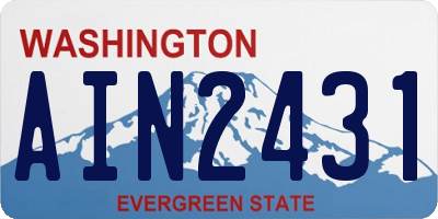WA license plate AIN2431