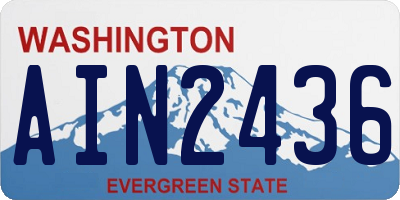 WA license plate AIN2436