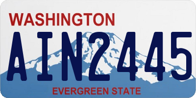 WA license plate AIN2445