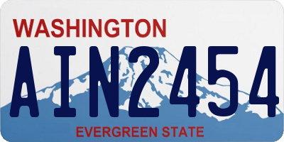 WA license plate AIN2454