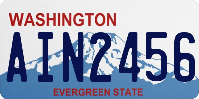 WA license plate AIN2456