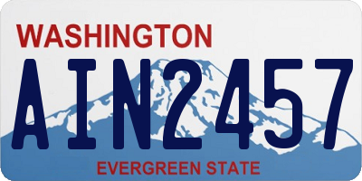 WA license plate AIN2457