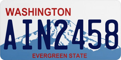 WA license plate AIN2458