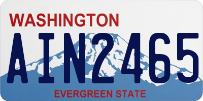 WA license plate AIN2465