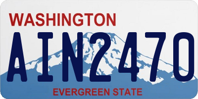 WA license plate AIN2470