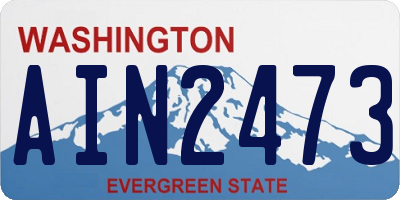 WA license plate AIN2473