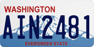 WA license plate AIN2481