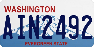 WA license plate AIN2492