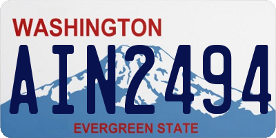 WA license plate AIN2494