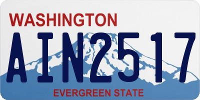 WA license plate AIN2517
