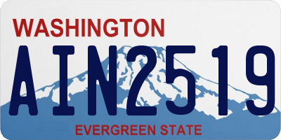 WA license plate AIN2519