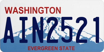 WA license plate AIN2521