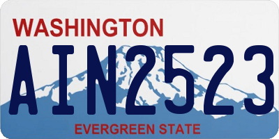 WA license plate AIN2523