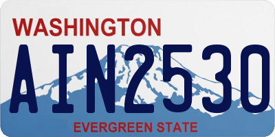 WA license plate AIN2530