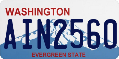 WA license plate AIN2560