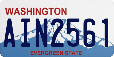WA license plate AIN2561