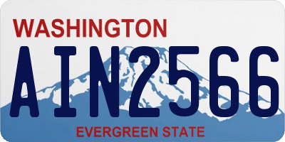 WA license plate AIN2566