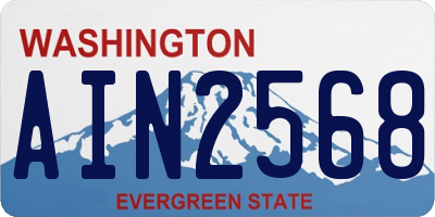 WA license plate AIN2568