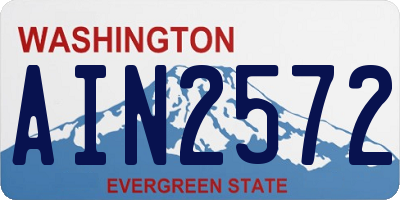 WA license plate AIN2572