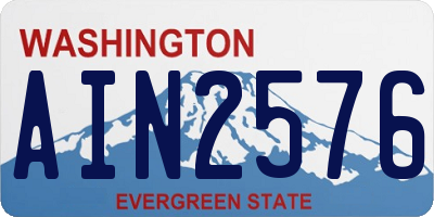 WA license plate AIN2576