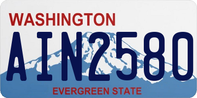 WA license plate AIN2580