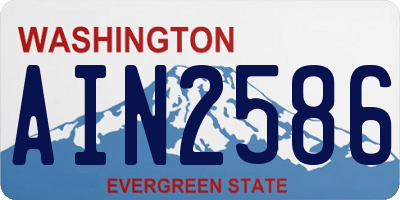 WA license plate AIN2586