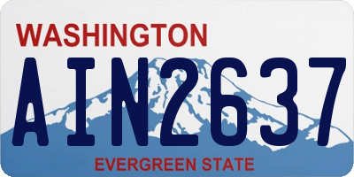 WA license plate AIN2637