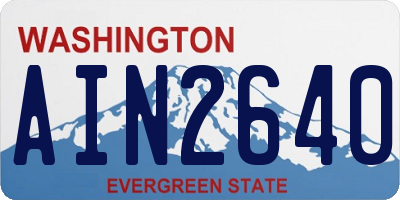 WA license plate AIN2640