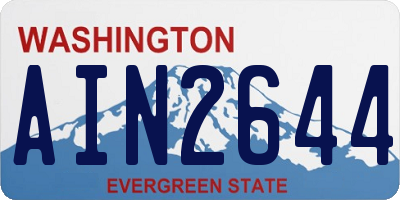 WA license plate AIN2644
