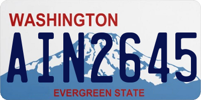 WA license plate AIN2645