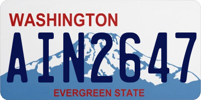 WA license plate AIN2647