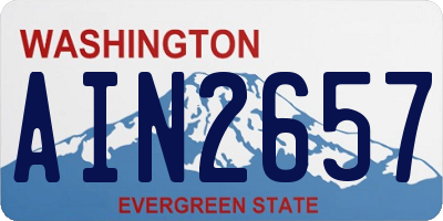 WA license plate AIN2657