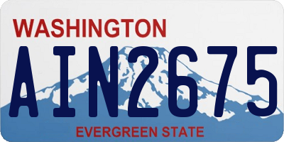 WA license plate AIN2675