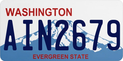 WA license plate AIN2679
