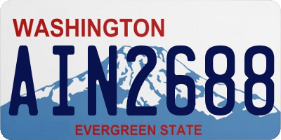 WA license plate AIN2688