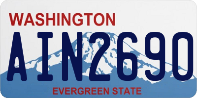 WA license plate AIN2690
