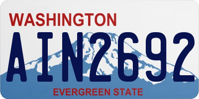 WA license plate AIN2692