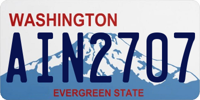 WA license plate AIN2707