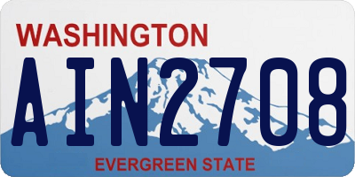 WA license plate AIN2708