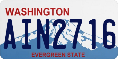 WA license plate AIN2716